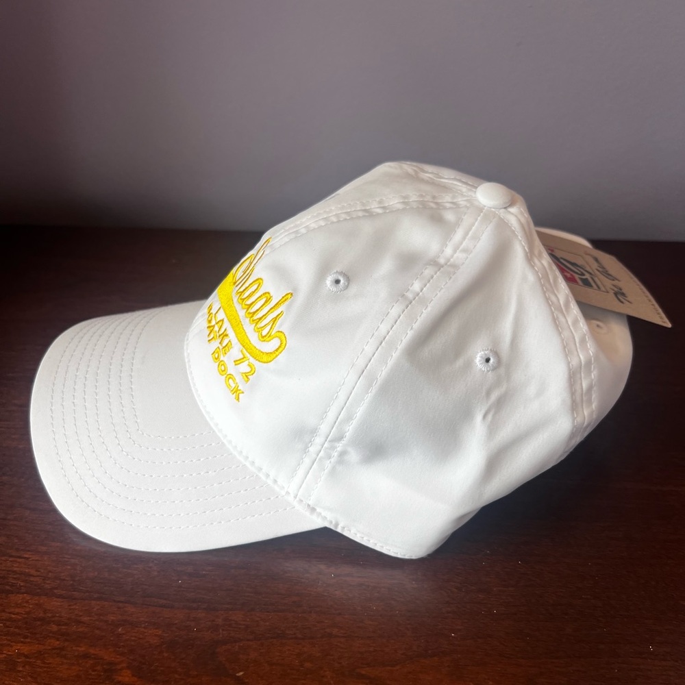 The Game Bull Shoals‎ Strapback Hat Cap with Yellow Embroidery White NWT - Picture 2 of 5